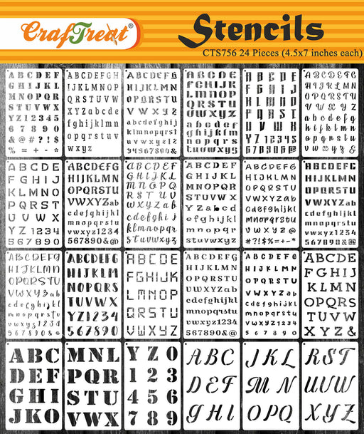  CrafTreat Alphabet Stencils for Painting on Wood, Canvas, Wall,  Furniture-Caps Alpha and Precious Alpha-2pcs-6x6 Inches Each - Letter  Stencils 1 inch : Home & Kitchen