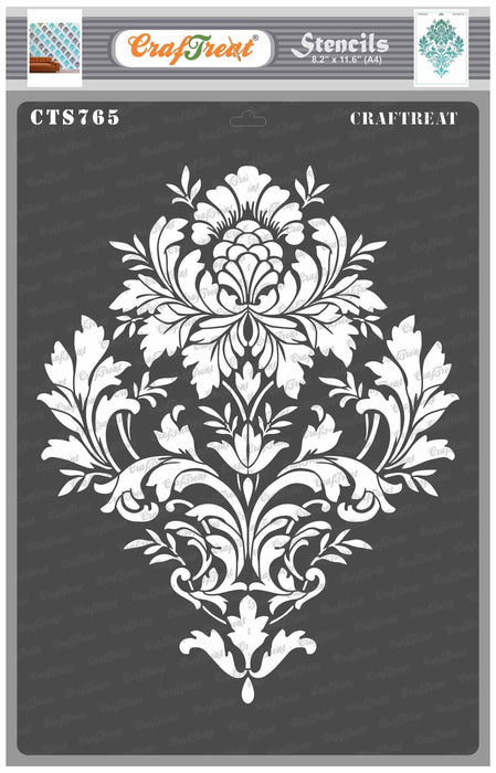 CrafTreat Brocade Motifs Pattern Stencil for paintings Damask Design Stencil Paintings CTS765