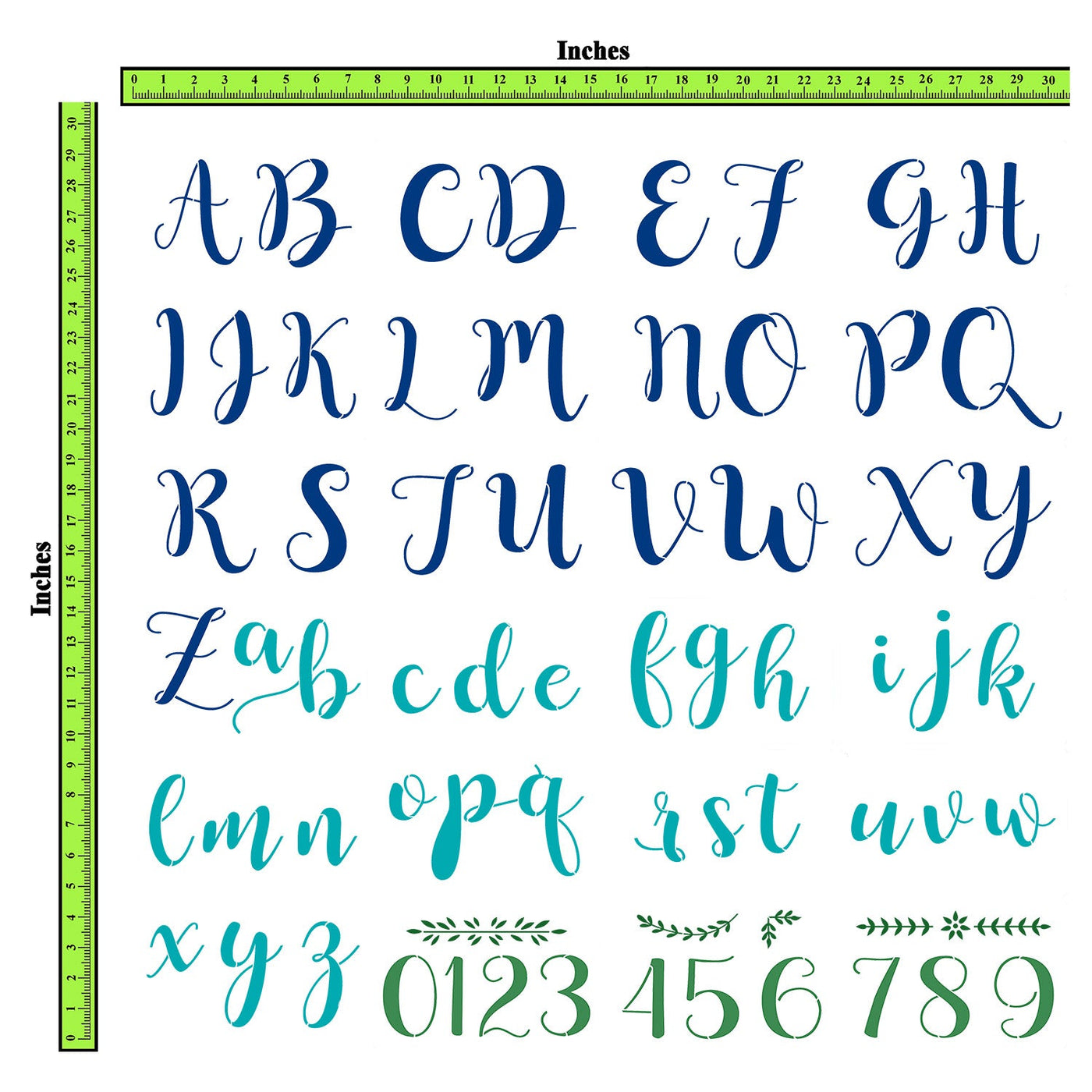 CrafTreat 24Pcs of Calligraphy Alphabet and Number Stencil for Kids ...
