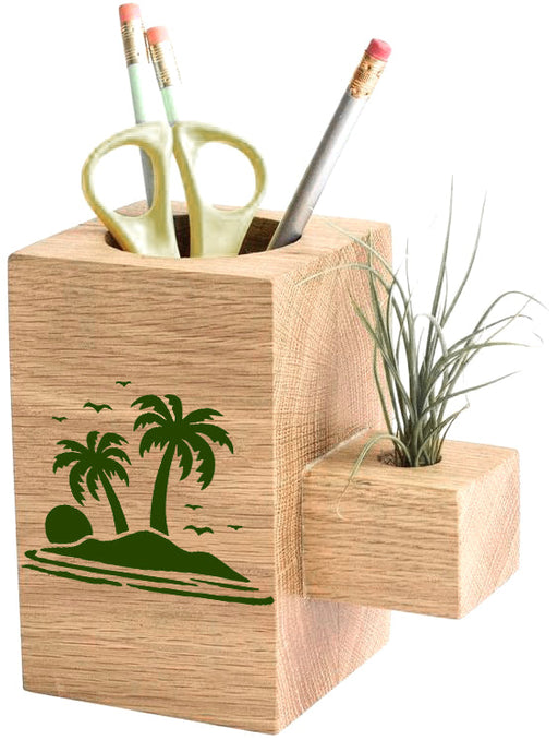 CrafTreat Coconut Palm Tree Stencil on Wood 36 pcs 