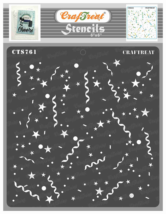 CrafTreat Confetti Stencil For Craft work  6x6 Inches CTS761