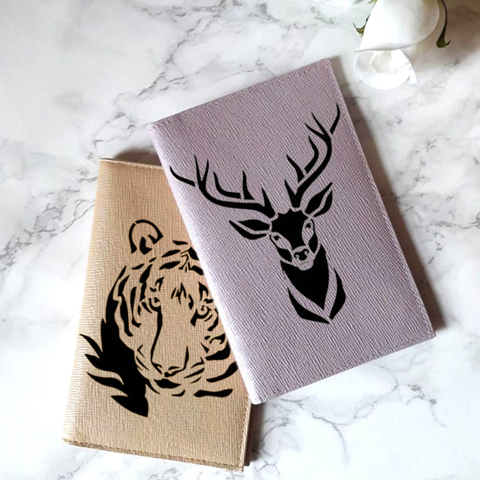 CrafTreat Deer Tiger Animals Set Stencil on Note Cover 36 pcs 3x3 CTS744