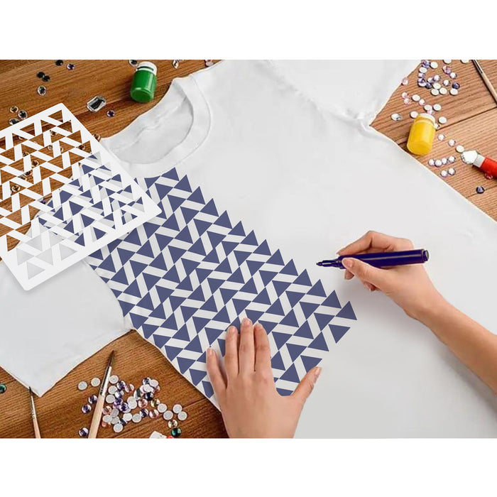 thumbnail image 2 of CrafTreat Reusable Geometric Stencils - 6x6 Inch, 12 Pack For DIY Painting On Wood, Fabric, Walls 2 of 4
