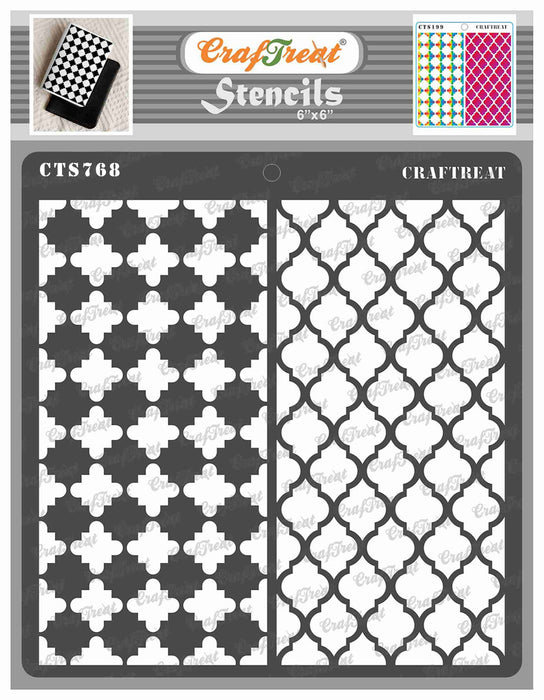 CrafTreat Moroccan Trellis Stencil for Background 6x6 Inches CTS768