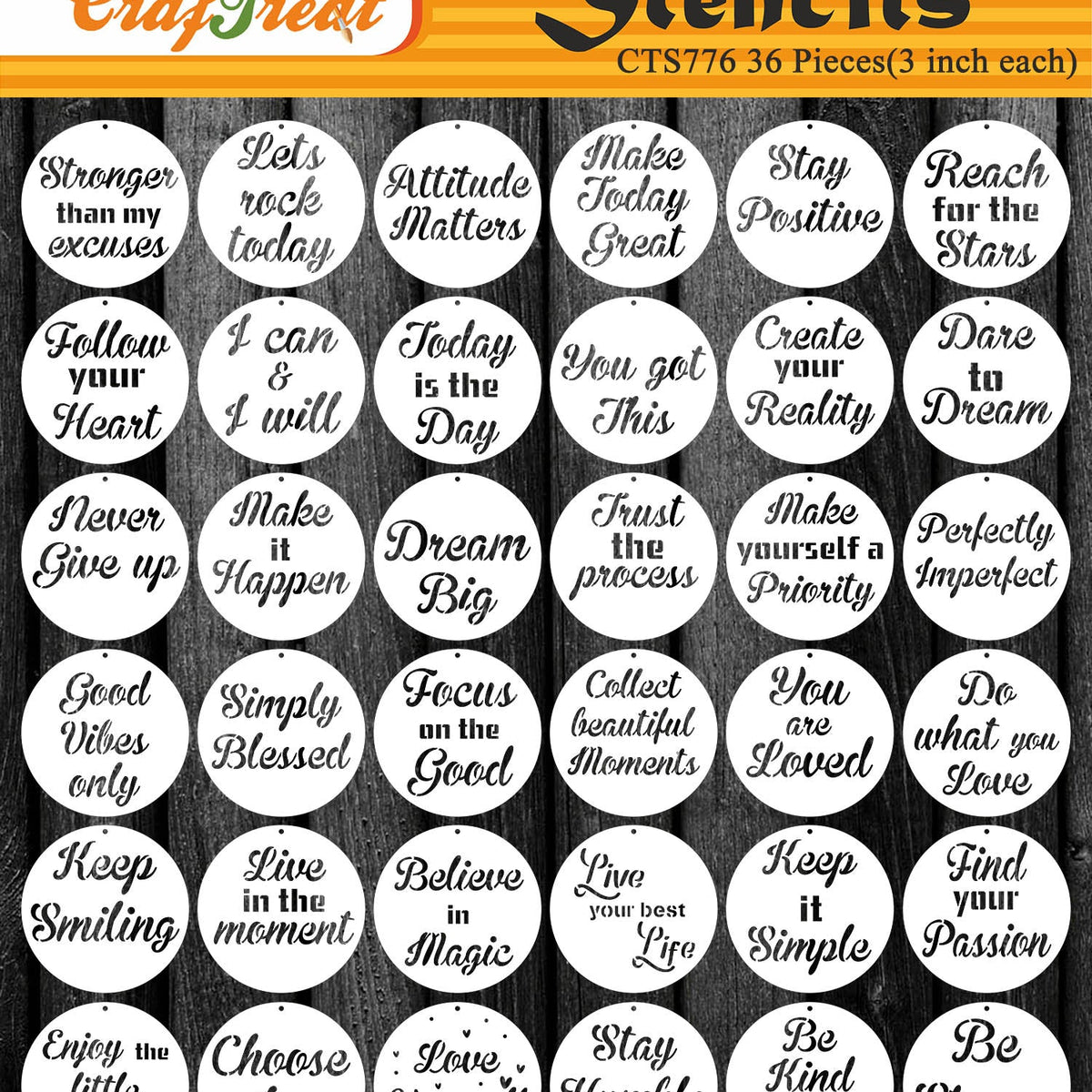 CrafTreat Zitat-Schablonen Zum Malen - Wiederverwendbare Bastelschablonen Für Holz & Scrapbooking