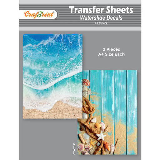 CrafTreat Water Transfer Sheet Beach A4Water Slide Decal
