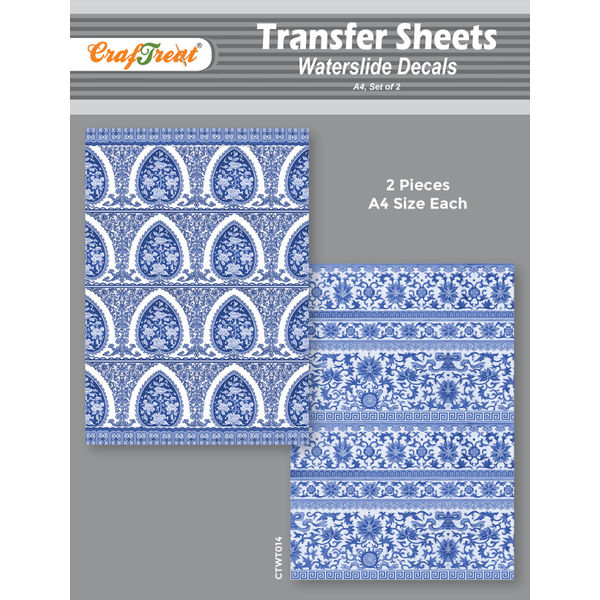 CrafTreat Water Transfer Sheet Chinoiserie A4Water Slide Decal