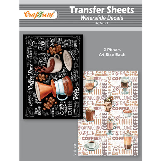 CrafTreat Water Transfer Sheet Coffee A4Water Slide Decal