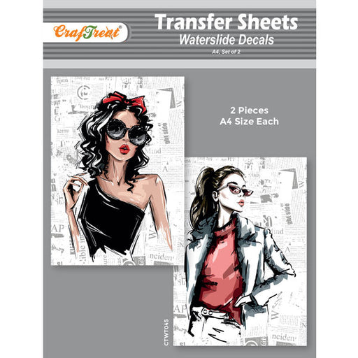 CrafTreat Water Transfer Sheet Fashion Woman A4Water Slide Decal