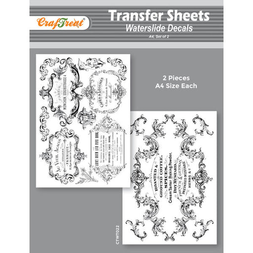 CrafTreat Water Transfer Sheet French Labels 1 A4Water Slide Decal