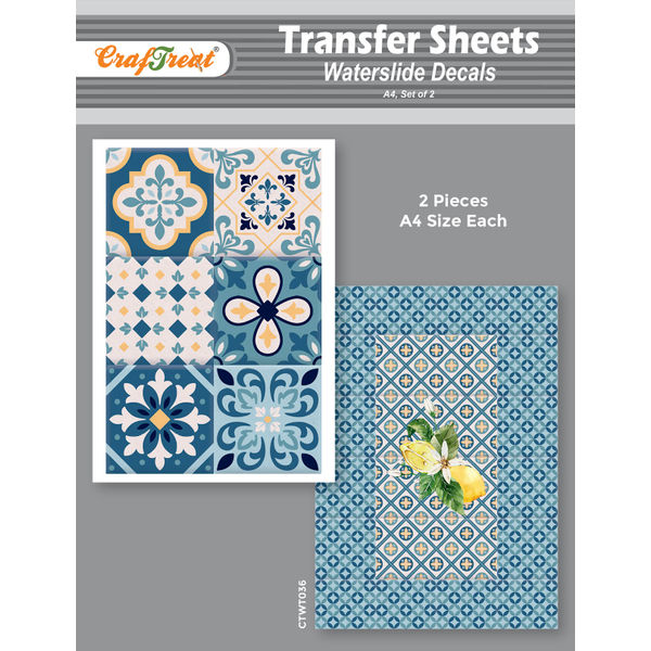 Craftreat Water Transfer Sheet Moroccan Tiles A4