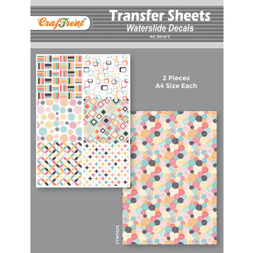 CrafTreat Water Transfer Sheet Retro A4Water Slide Decal