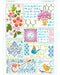 Poppy stencil and flower stencil set CrafTreat Mixed Media stencil Colored version