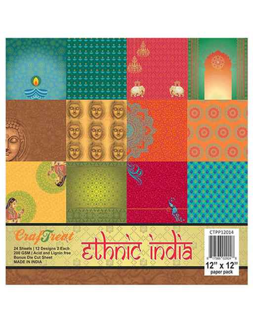 CrafTreat Ethnic India Paper Pack 12x12 InchesCTPP12014