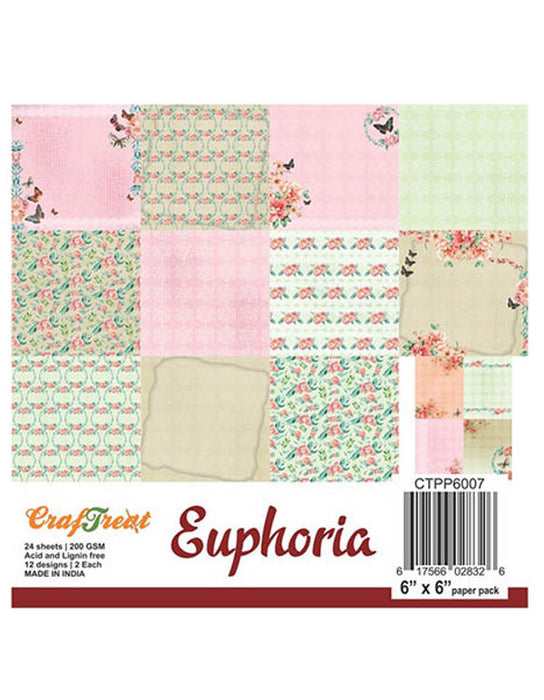 CrafTreat Euphoria 6x6 Inches Flower Pattern Paper