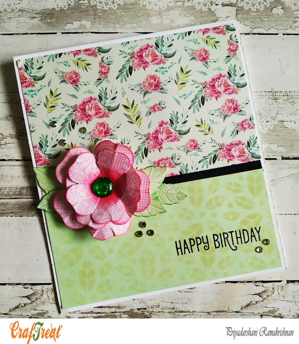CrafTreat Euphoria 6x6 Inches Flower Pattern Paper for Birthday Cards