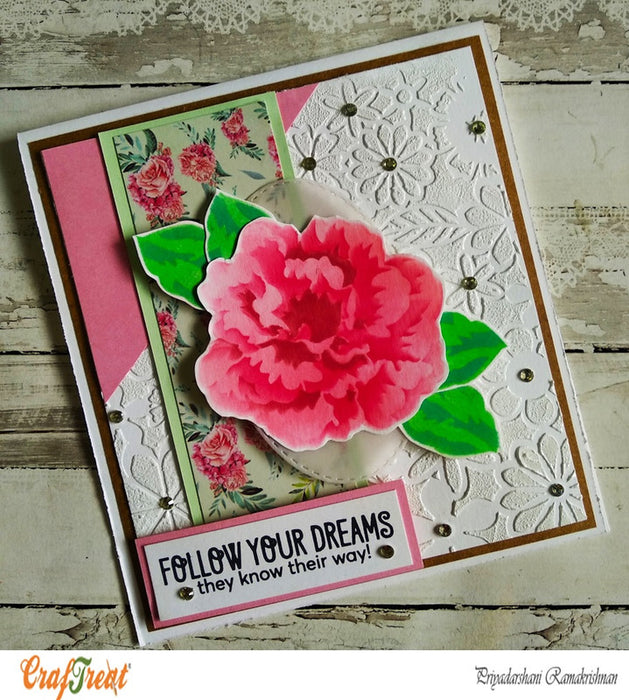 CrafTreat Euphoria 6x6 Inches Flower Pattern Paper for Floral Cards