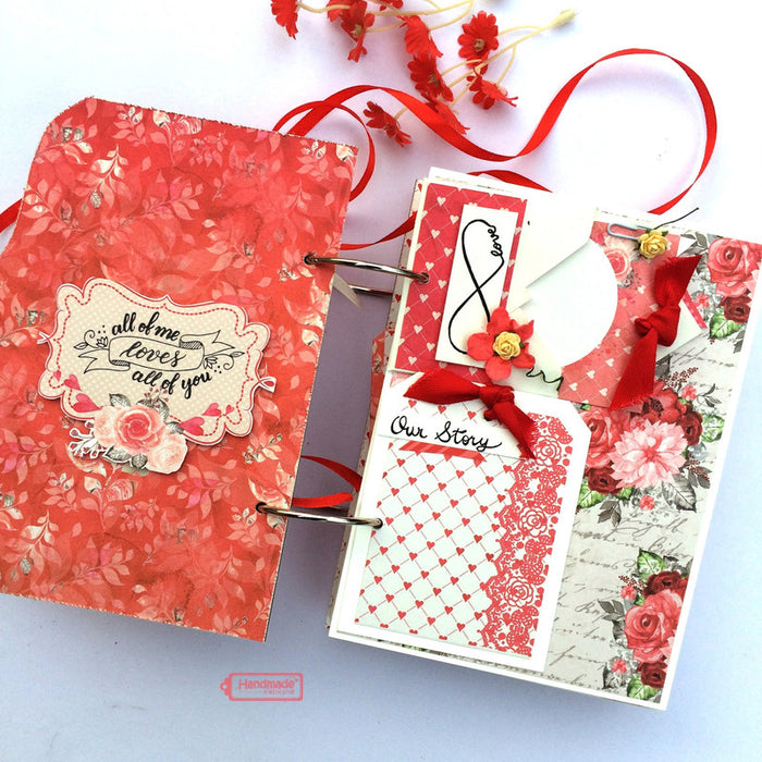 CrafTreat Ever Yours Valentine Scrapbook and Flower Scrapbook Paper 6x6 Inches