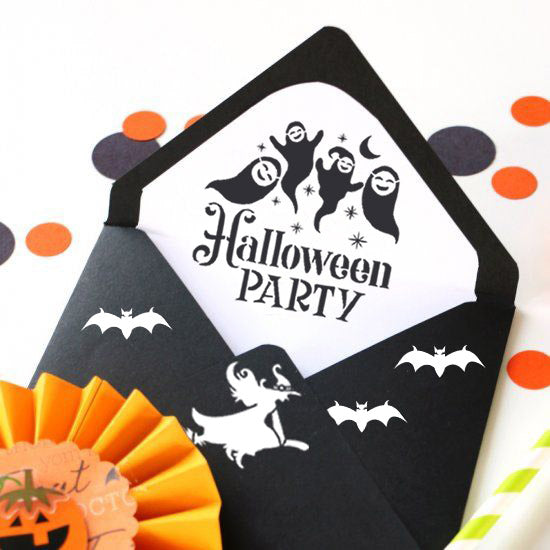 Halloween Party Invitation cards - CrafTreat Stencil cts760