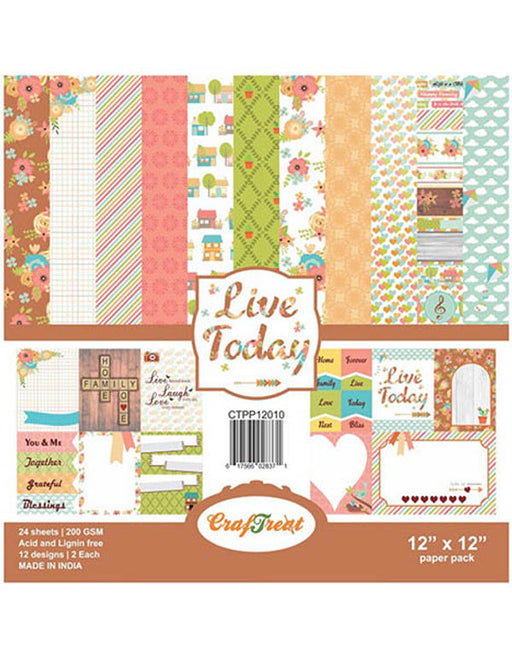 CrafTreat Live Today Paper Pack 12x12 InchesCTPP12010
