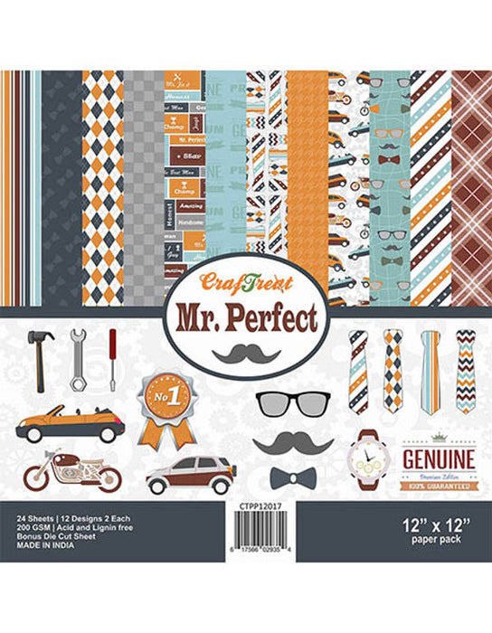 CrafTreat Mr. Perfect Paper Pack 12x12 InchesCTPP12017