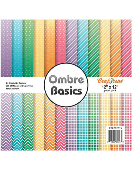 CrafTreat Ombre Basics Paper Pack 12x12 InchesCTPP12015