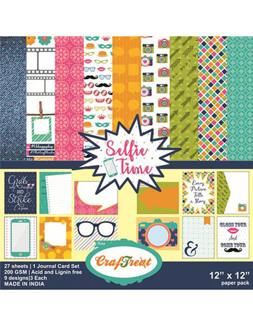 CrafTreat Selfie Time 12x12 Inches Camera theme Pattern Paper Pack