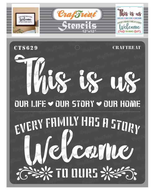 CrafTreat This is us Stencil for Art and Craft Paintings