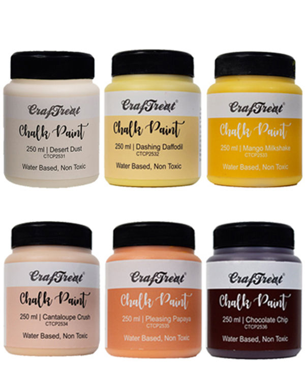 CrafTreat Yellow Orange Family Chalk Paint 250ml