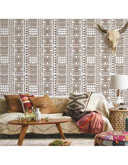CrafTreat Patterned Partitions Stencil 6x6 Inches Geometric Stencil 
