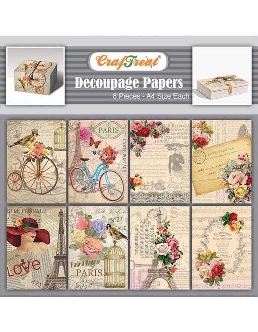 CrafTreat Decoupage Paper Vintage French CTDP089 Scrapbooking Crafts DIY Paper Crafts