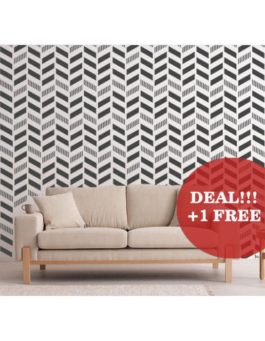 CrafTreat Herringbone and Square stencil Geometric Pattern Stencils for walls Stencil Geometric Large Wall stencil for Paintings 23x23 CTWS008/2