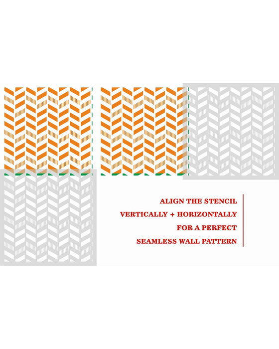 CrafTreat herringbone and square stencil geometric pattern stencils