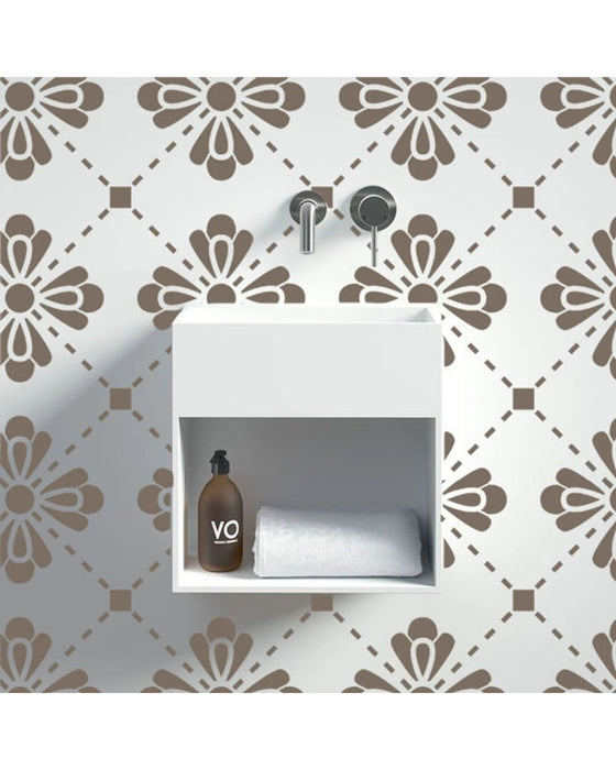 Large Flower Tile Stencil for Tiles Floors and Walls Geometric Pattern stencils