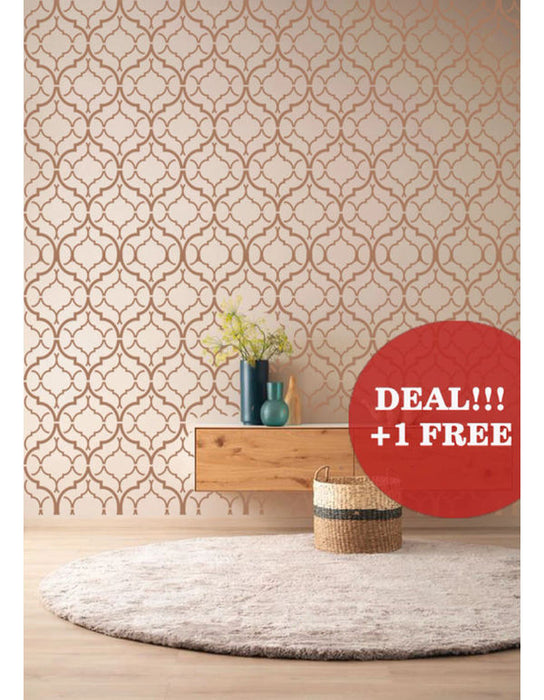 CrafTreat Large Trellis Pattern wall stencil for Paintings Scandinavian Geometric stencil for walls Geometric pattern Damask stencil CTWS021/2
