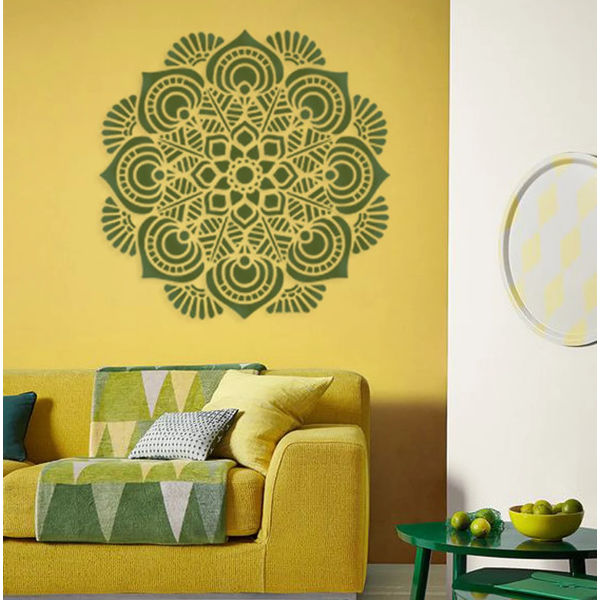 Abstract Wall Mural Stencils for Painting DIY Wall Art Feature