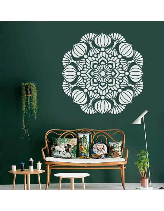 CrafTreat Lotus Mandala wall Stencils for Painting Reusable Mandala Pattern Stencils For Walls 