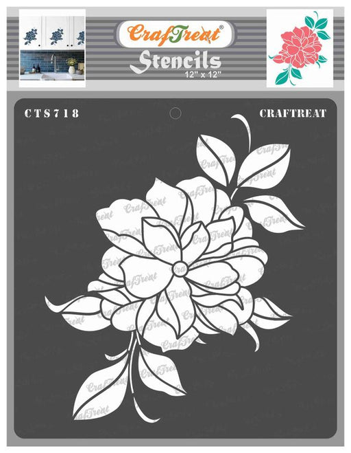 CrafTreat peony blossom Flower stencil for Card Making