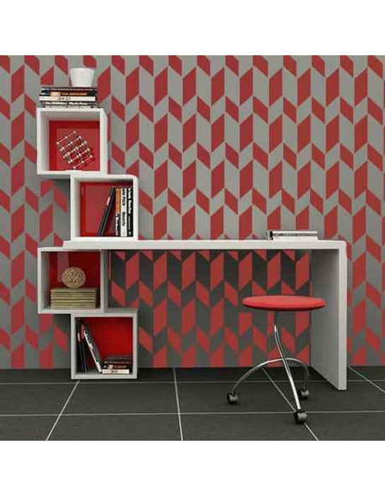 Modern geometric stencils for painting walls, floors, tile and