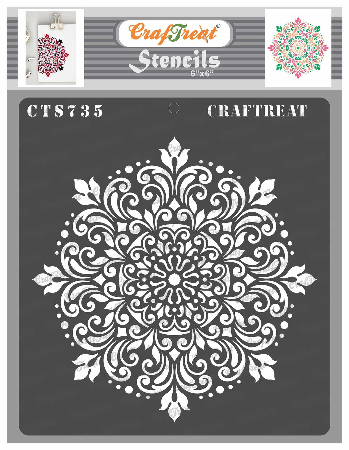 CrafTreat Stencil - Layered Mandala 6x6 3 Pcs