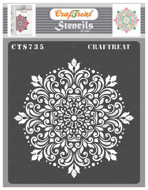 CrafTreat Layered Flower Mandala Stencil Rangoli Stencil