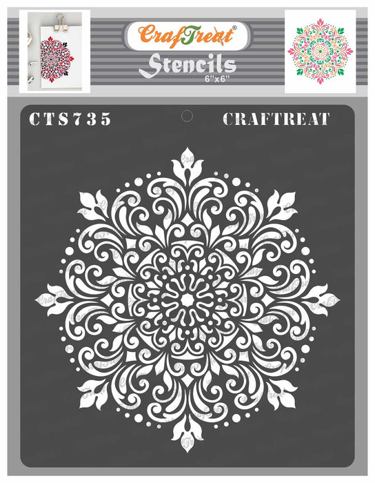 CrafTreat Layered Flower Mandala Stencil Rangoli Stencil