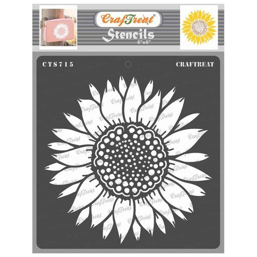 CrafTreat Floral Tile Stencil for Painting and Crafting - 6 inchx6 inch, Size: 6 x 6, Clear