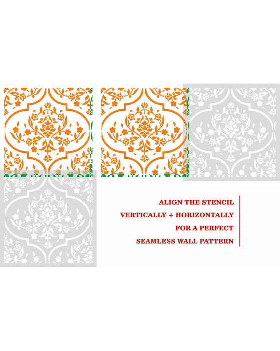 CrafTreat trellis flower pattern stencil for paintings