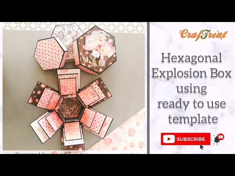 Buy Hexagon Explosion Box Scrapbook Templates for Photo Album Online