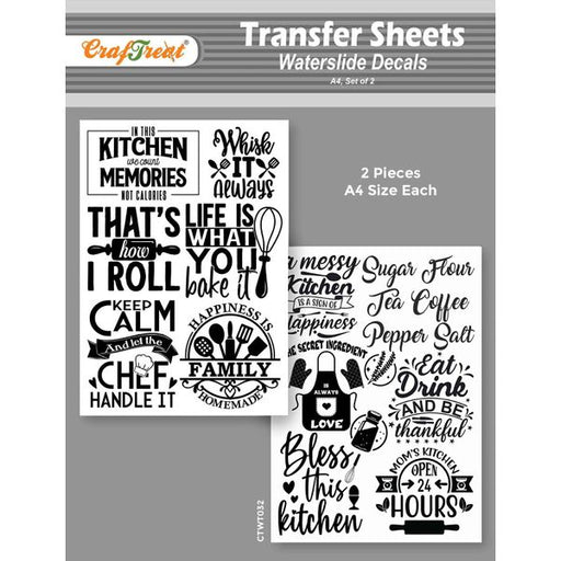 CrafTreat Water Transfer Sheet Kitchen A4Water Slide Decal